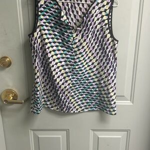 Geometric Patterned Sleeveless Top